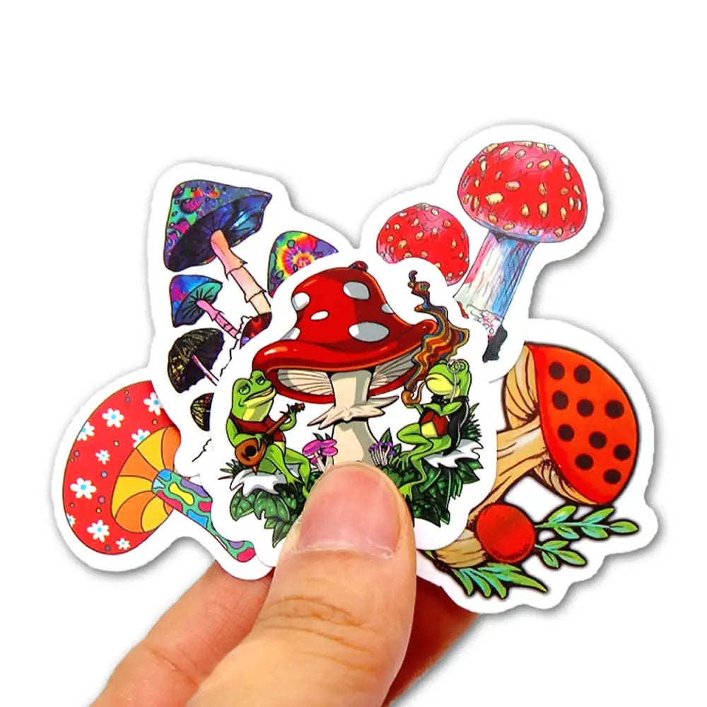 10/50/100pcs Kawaii Mushroom Stickers Toys Cute Cartoon Decals For Kids DIY Laptop Scrapbook Stationery Fridge Funny Sticker