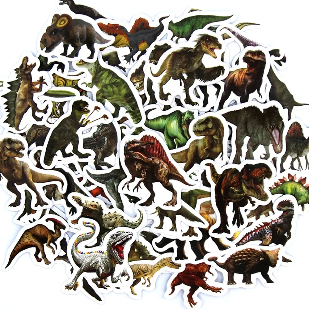 10/50/100pcs Funny Dinosaur Stickers, Cartoon Decals Toy Stationery Guitar Phone Bicycle Laptop Luggage Car Graffiti Kids Sticker