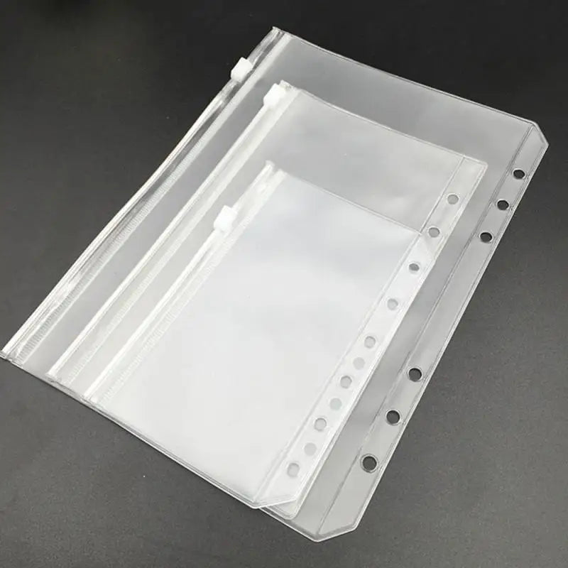 10-1PCS A5 File Holder Standard Transparent A6 A7 PVC Loose Leaf Budget Binder Pouch with Zipper Filing Organizer School Suppli