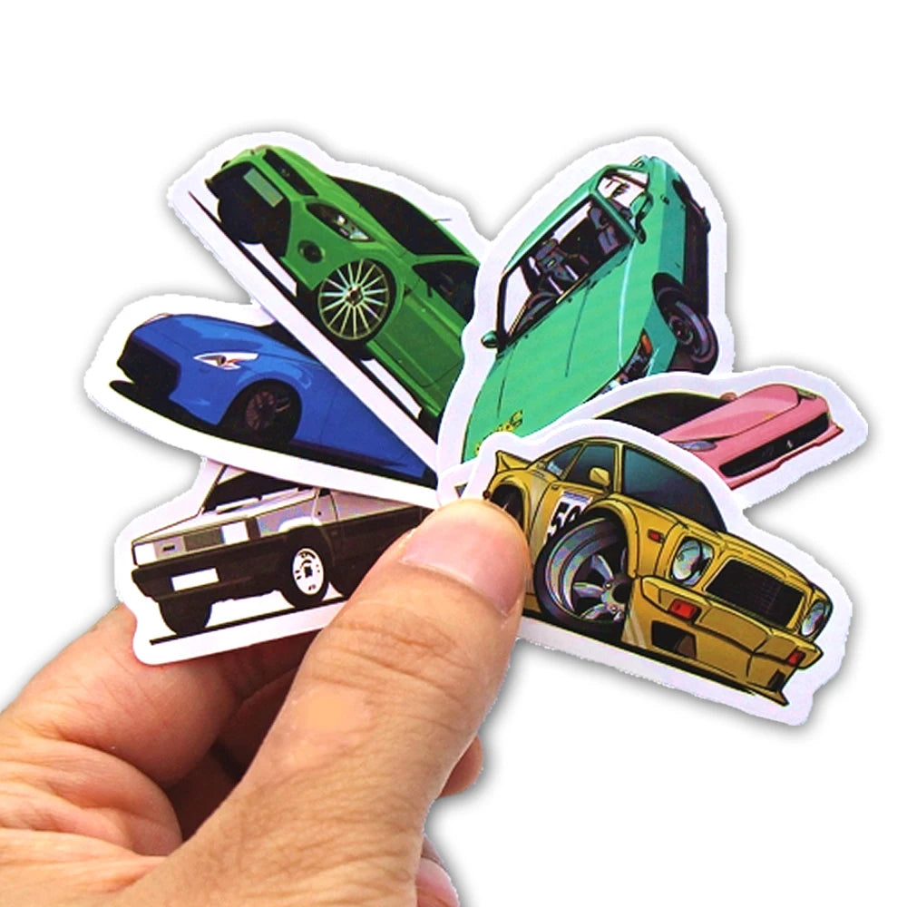 10/50/100 Pcs Retrofit Racing Car Graffiti Stickers Laptop Guitar Luggage Bike Skateboard Waterproof Sticker Decal Kid Toy