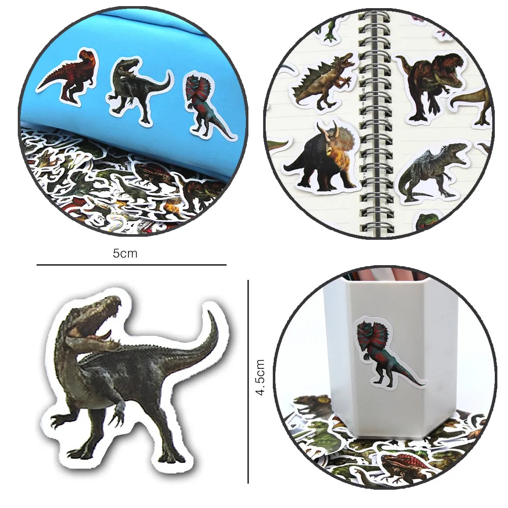 10/50/100pcs Funny Dinosaur Stickers, Cartoon Decals Toy Stationery Guitar Phone Bicycle Laptop Luggage Car Graffiti Kids Sticker