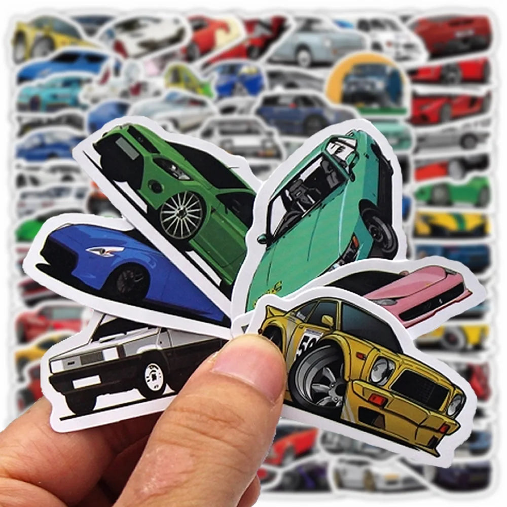 10/50/100 Pcs Retrofit Racing Car Graffiti Stickers Laptop Guitar Luggage Bike Skateboard Waterproof Sticker Decal Kid Toy