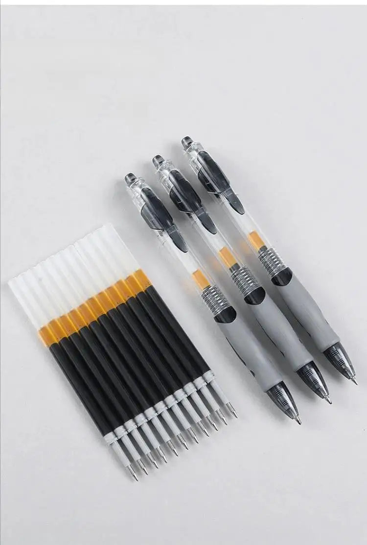 10/30PCS Gel Pens Refills Set Kawaii Stationery Writing Pen Black/Red/Blue Ink 0.5 mm Ballpoint Pen For Office & School Supplies