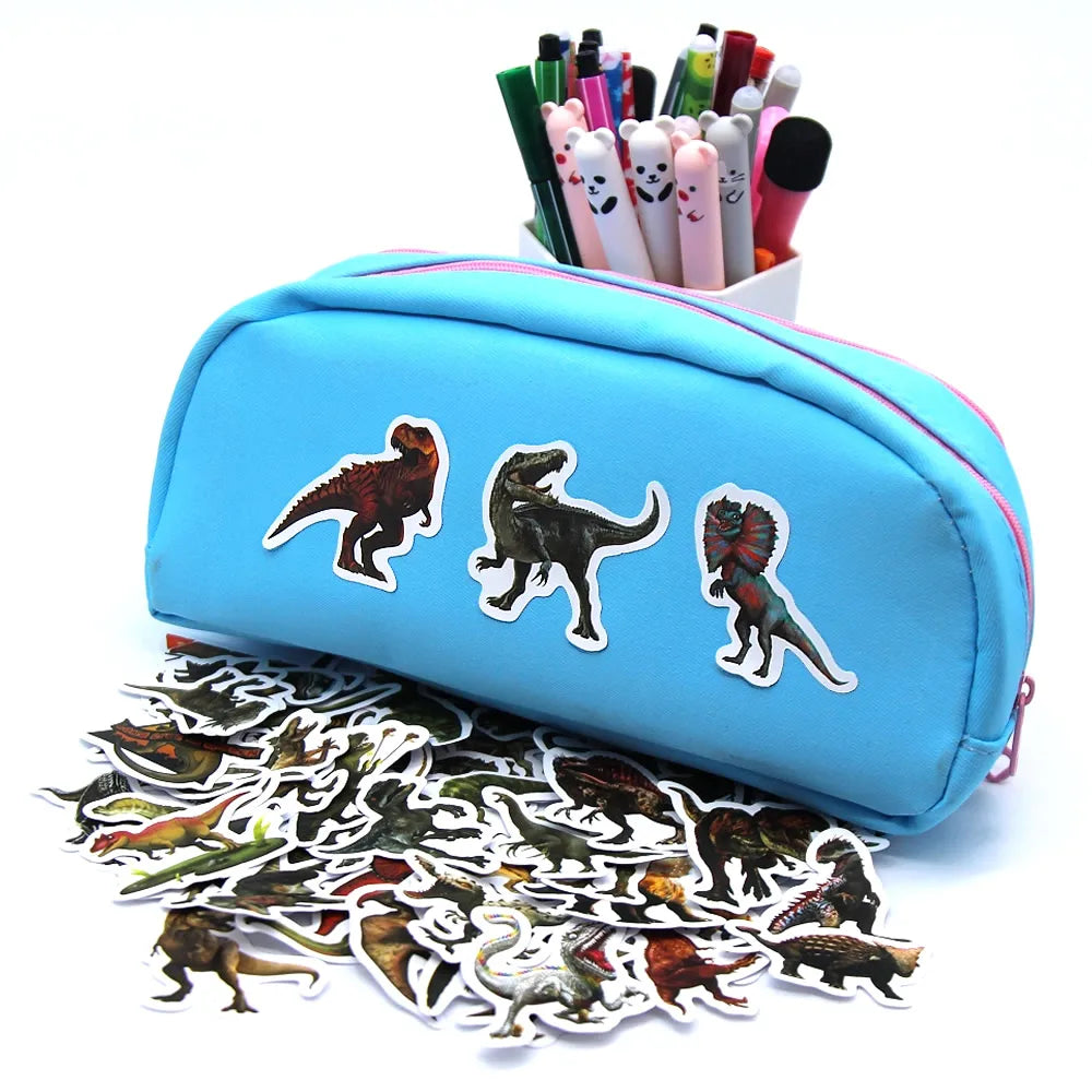 10/50/100pcs Funny Dinosaur Stickers, Cartoon Decals Toy Stationery Guitar Phone Bicycle Laptop Luggage Car Graffiti Kids Sticker