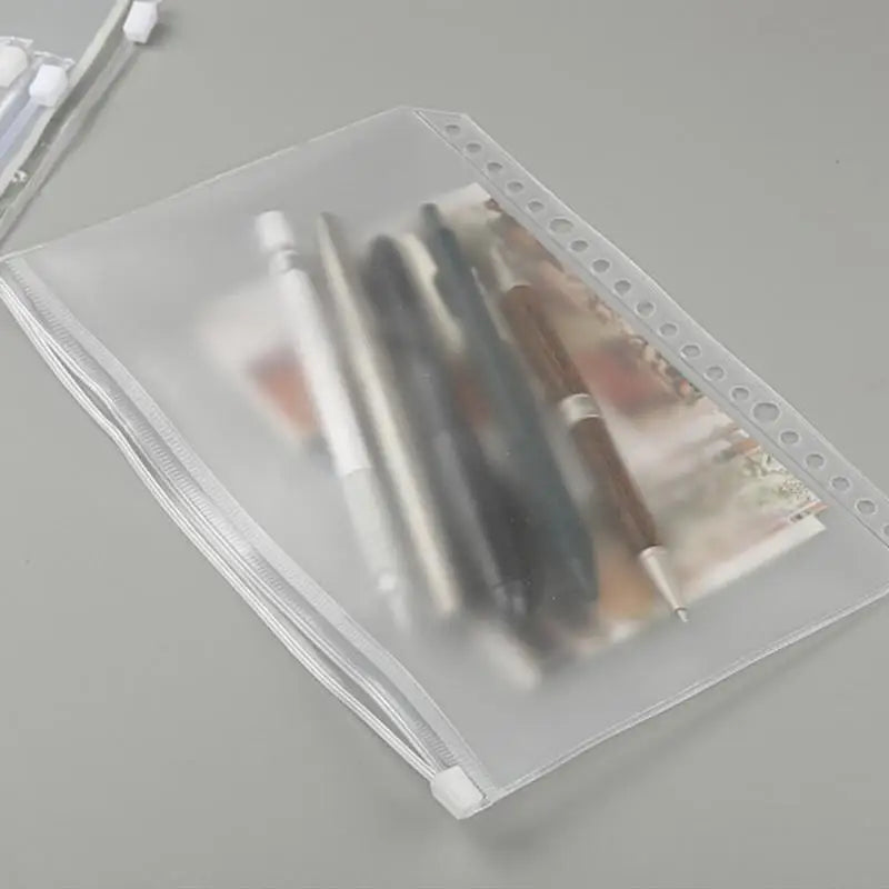 10-1PCS A5 File Holder Standard Transparent A6 A7 PVC Loose Leaf Budget Binder Pouch with Zipper Filing Organizer School Suppli