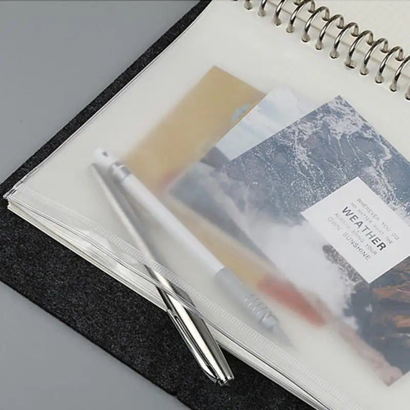10-1PCS A5 File Holder Standard Transparent A6 A7 PVC Loose Leaf Budget Binder Pouch with Zipper Filing Organizer School Suppli