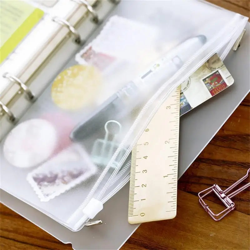 10-1PCS A5 File Holder Standard Transparent A6 A7 PVC Loose Leaf Budget Binder Pouch with Zipper Filing Organizer School Suppli