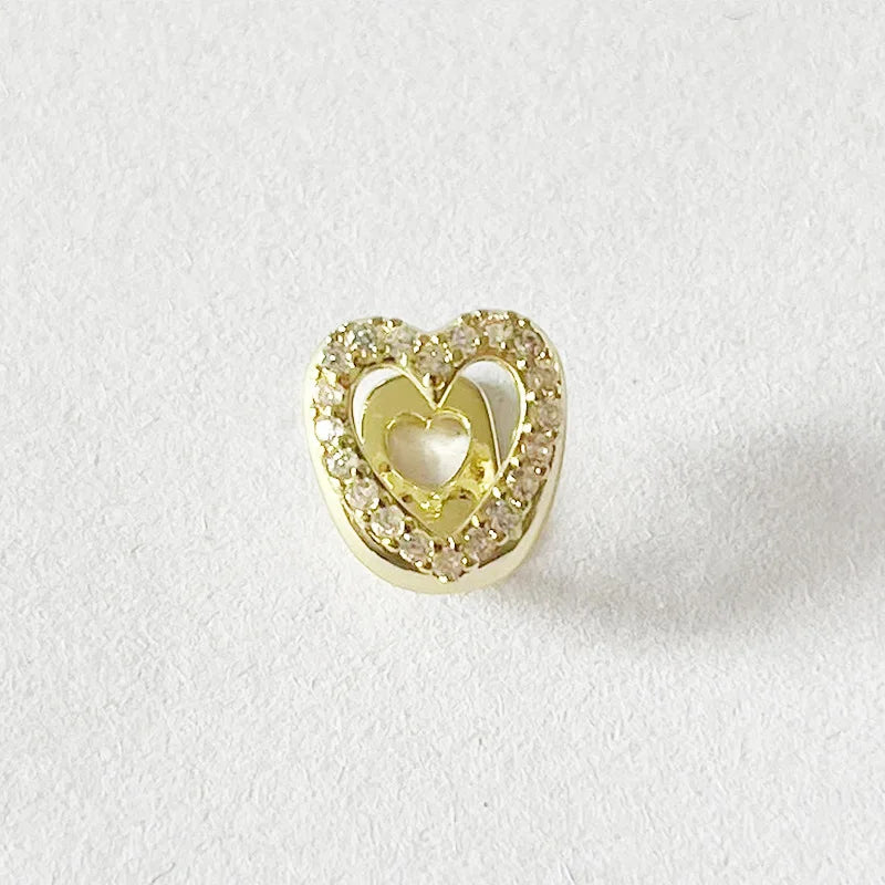 Single CZ Stone Hollow Heart Tooth ,Caps Braces Hip Hip Zircon Tooth, Grillz For Women Men Jewelry Dental Grills