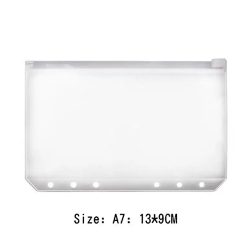 10-1PCS A5 File Holder Standard Transparent A6 A7 PVC Loose Leaf Budget Binder Pouch with Zipper Filing Organizer School Suppli