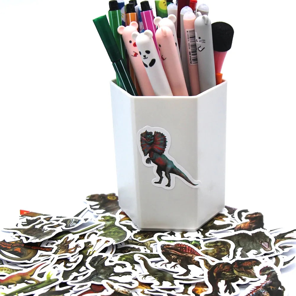 10/50/100pcs Funny Dinosaur Stickers, Cartoon Decals Toy Stationery Guitar Phone Bicycle Laptop Luggage Car Graffiti Kids Sticker