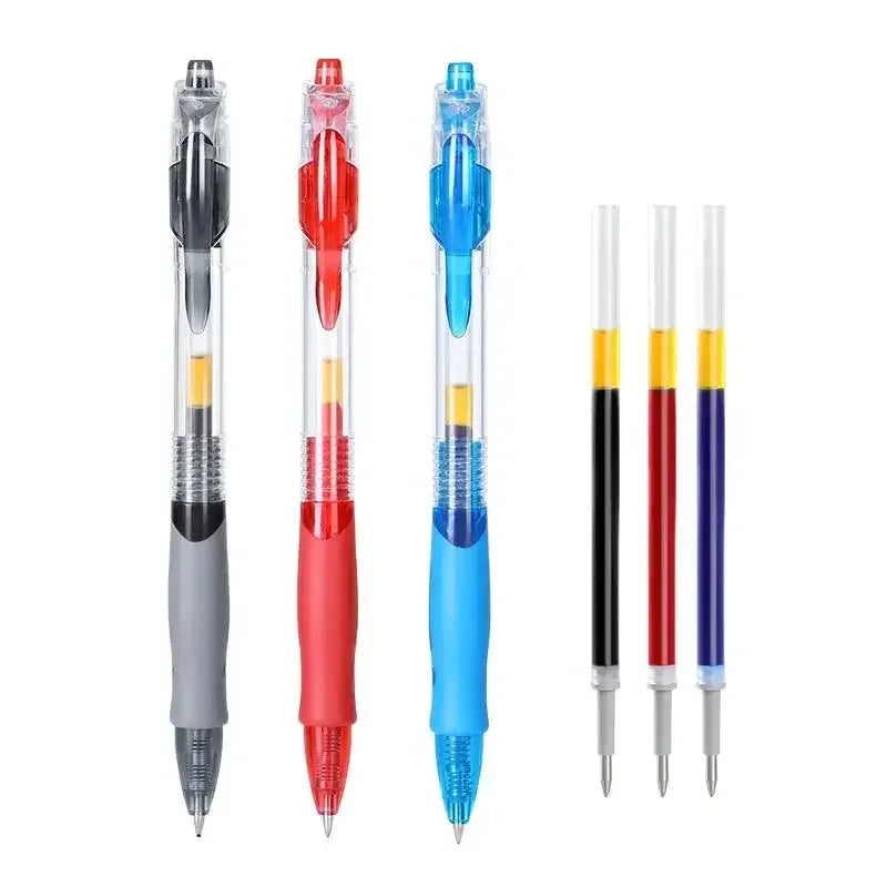 10/30PCS Gel Pens Refills Set Kawaii Stationery Writing Pen Black/Red/Blue Ink 0.5 mm Ballpoint Pen For Office & School Supplies