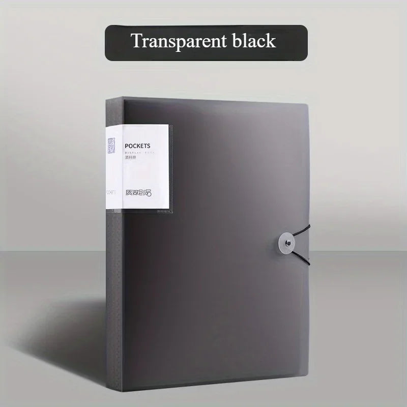 1Pack, A4 Document Organizer with 60 Transparent Pockets - Multi-Layer Office and School Storage Folder Desk Organizer Binder