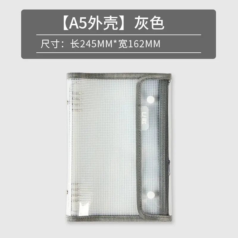 NEWEST Versatile A5 Waterproof Storage Writing Binder Cover with 8 Ring Binder,Clear PVC Refillable Notebook School Office