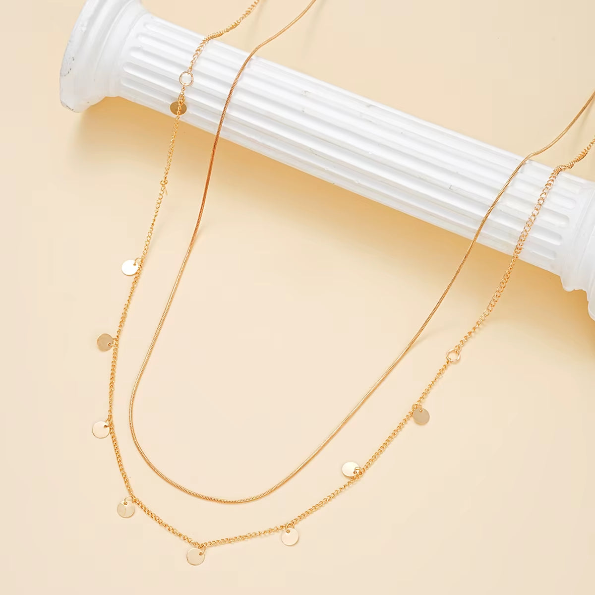 2Pcs round Coin Shape Tassel Pendant Thin Waist Chain Simple Boho Double Layers Body Chain Summer Beach Jewelry Gifts 2024 New