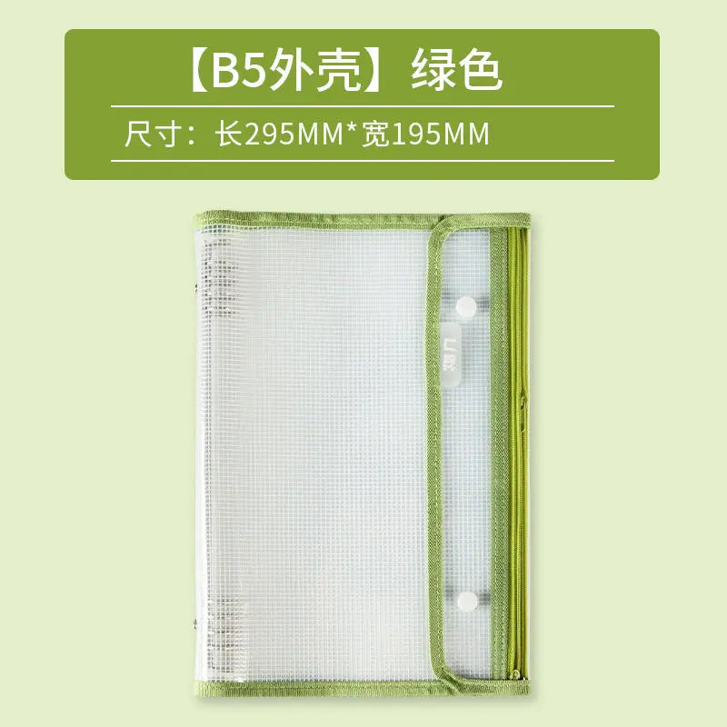 NEWEST Versatile A5 Waterproof Storage Writing Binder Cover with 8 Ring Binder,Clear PVC Refillable Notebook School Office