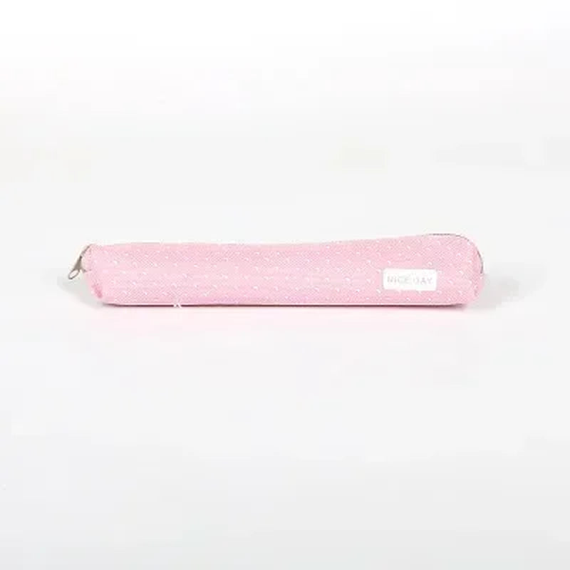 1Pc Korean Cute Stripe Polka Dot Candy Color Pencil Bag Portable Student Stationery Pencil Pouch Girls Back to School Supplies