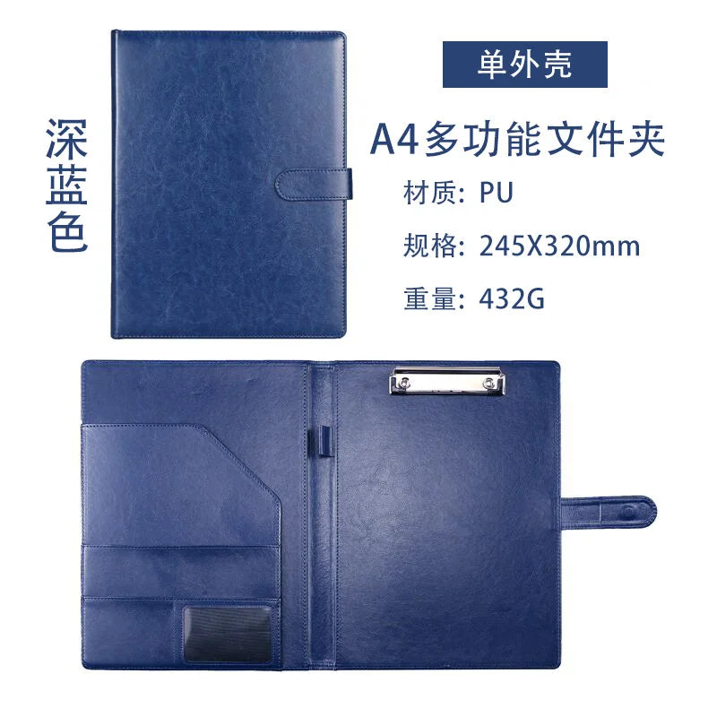 New A4 Letter Size Professional Padfolio with Clipboard, Faux Leather Portfolio Folder Binder, for Business Office Conference