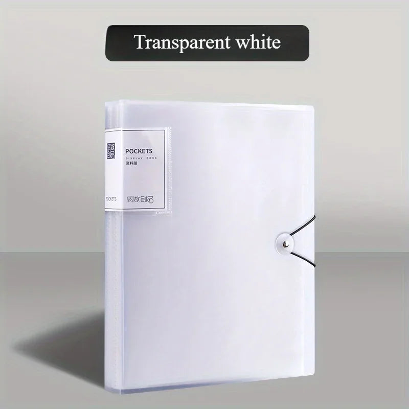 1Pack, A4 Document Organizer with 60 Transparent Pockets - Multi-Layer Office and School Storage Folder Desk Organizer Binder