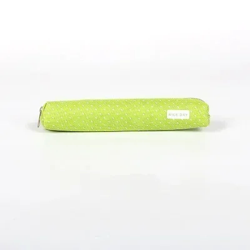 1Pc Korean Cute Stripe Polka Dot Candy Color Pencil Bag Portable Student Stationery Pencil Pouch Girls Back to School Supplies