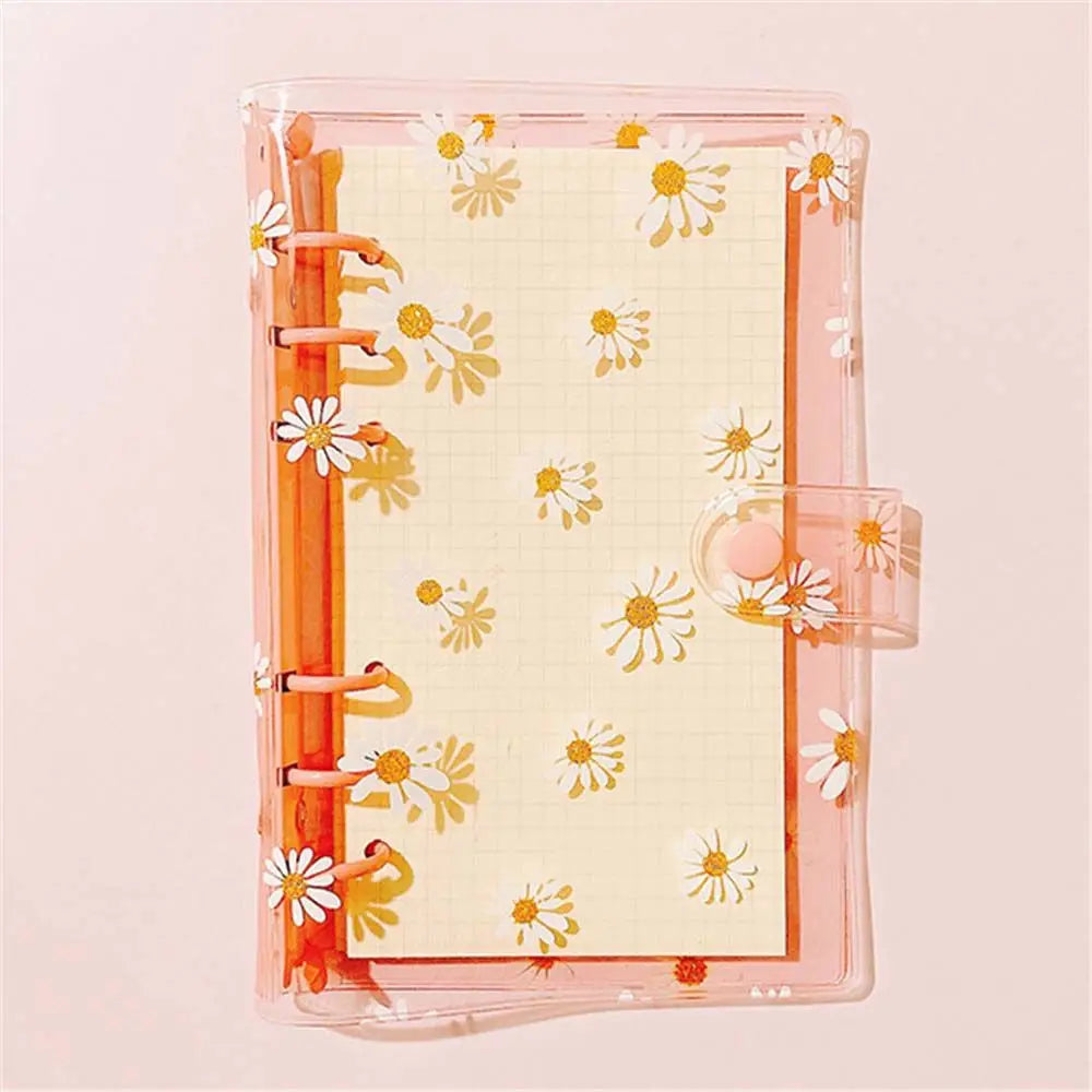 Loose Leaf Ring Student Stationery Journal Binder Binder File Folder Daisy Notebook Binder Literary Binder Shell Notebook Cover