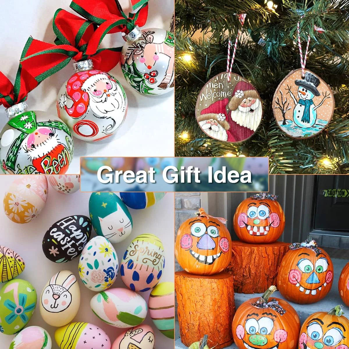 Metallic Markers Pens12/24/36 Colors Art Painting Pen for Wood Canvas Stone Rock Painting Glass Ceramic Surfaces DIY Crafts