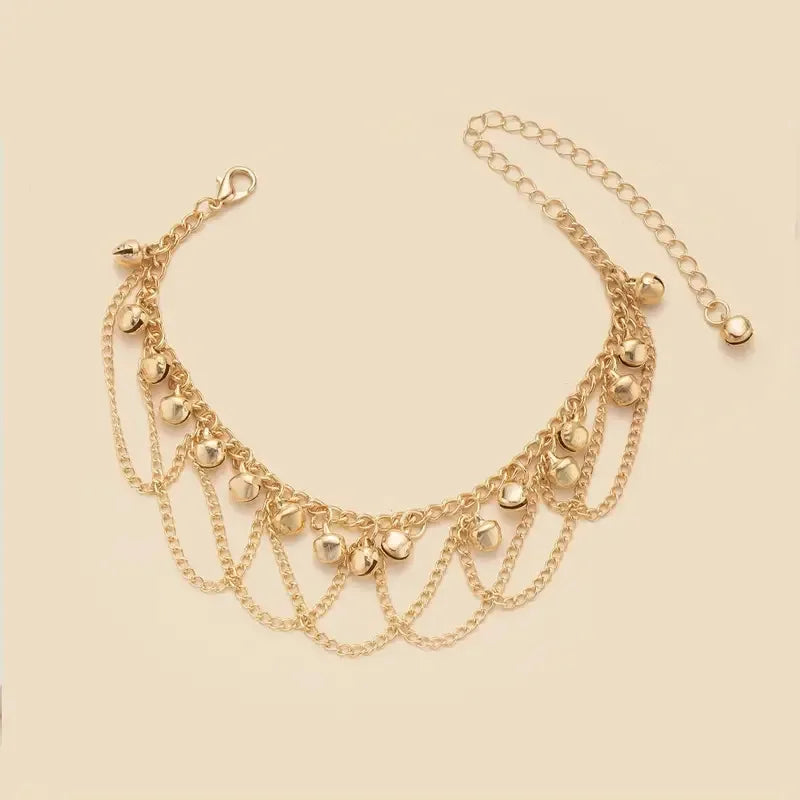 Bohemian Style Tassel Bell Anklet - Women'S Fashion Colorful Beach Foot Jewelry Wholesale Versatile & Unique Design Anklet