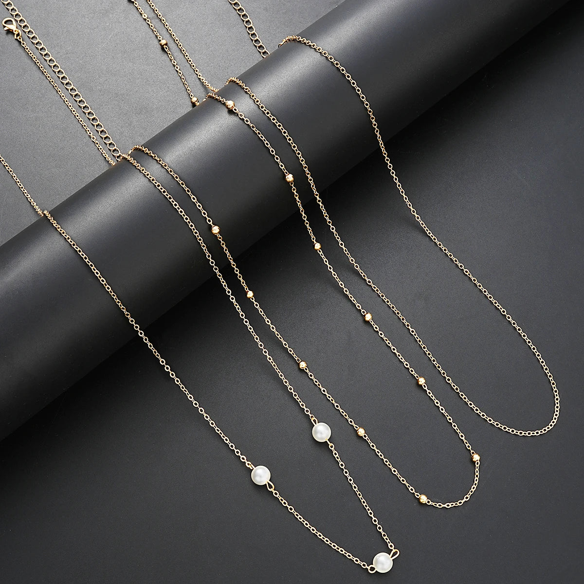 3Pcs Simple Boho Bikini Belly Chains for Women Sexy Gold Silver Color Imitation Pearl Waist Chain Trendy Summer Beach Body Chain