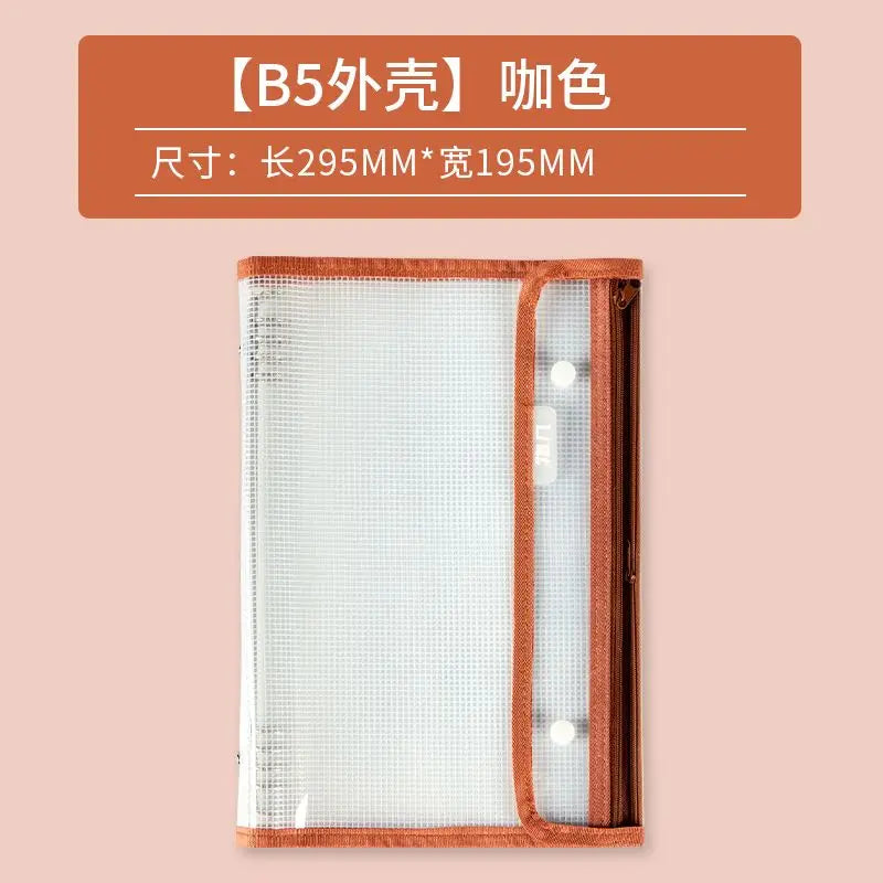 NEWEST Versatile A5 Waterproof Storage Writing Binder Cover with 8 Ring Binder,Clear PVC Refillable Notebook School Office