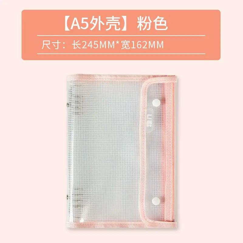 NEWEST Versatile A5 Waterproof Storage Writing Binder Cover with 8 Ring Binder,Clear PVC Refillable Notebook School Office