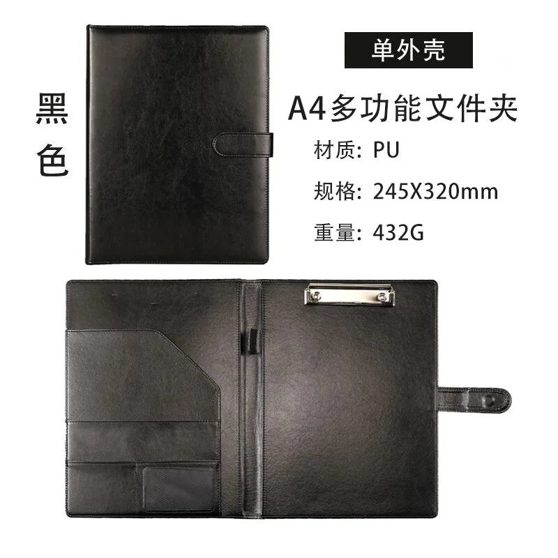 New A4 Letter Size Professional Padfolio with Clipboard, Faux Leather Portfolio Folder Binder, for Business Office Conference