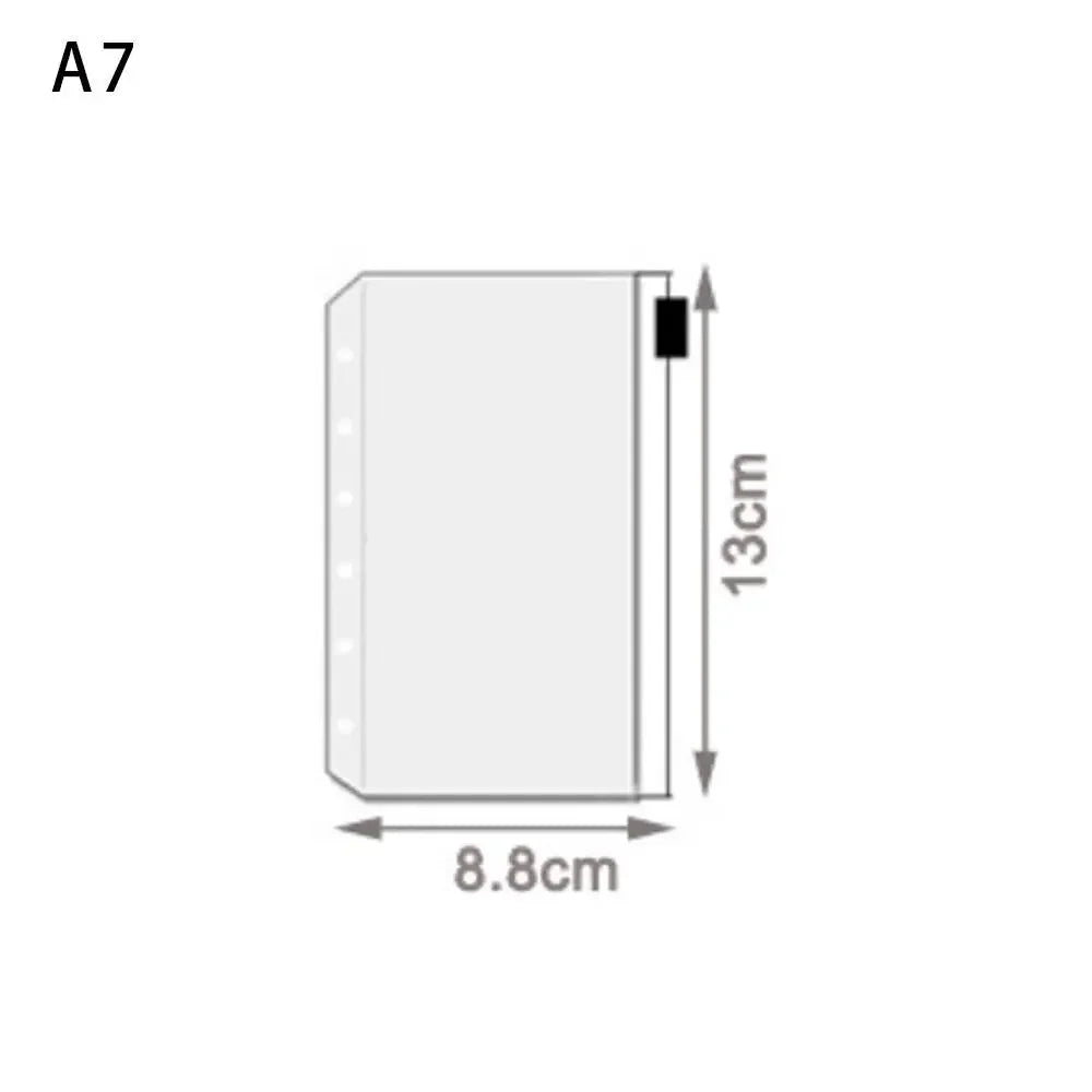 5PCS A5 File Holder School Office File Organizers Transparent A6 A7 PVC Loose Leaf Budget Binder Pouch with Zipper