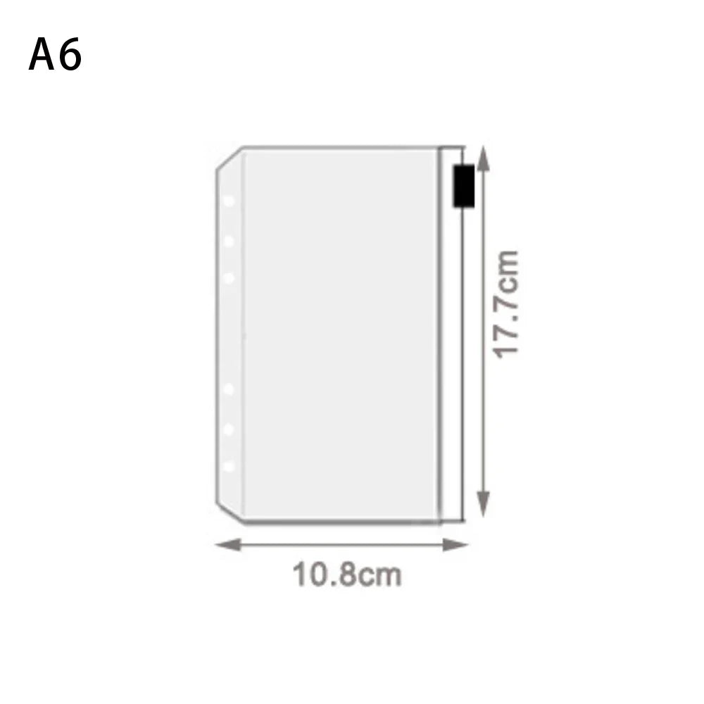 5PCS A5 File Holder School Office File Organizers Transparent A6 A7 PVC Loose Leaf Budget Binder Pouch with Zipper