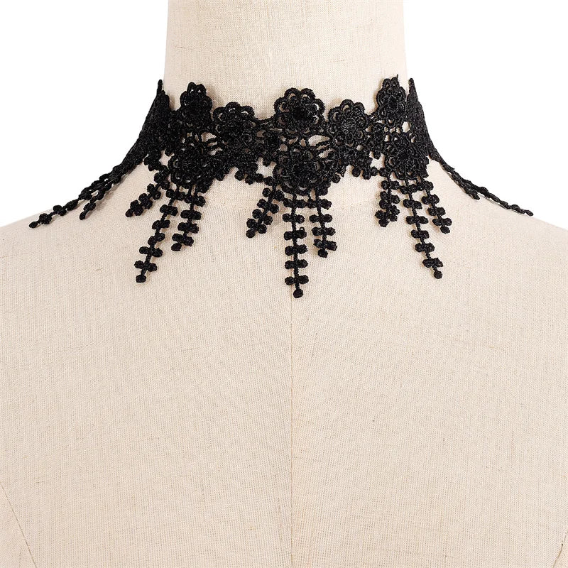 Classic Lace Necklace Sweet Cool Wind Fashion Sexy Tassel Floral Choker for Women Gift Accessories Wholesale 158