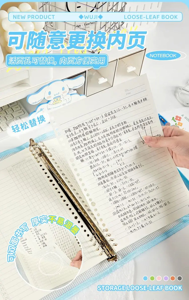 NEWEST Versatile A5 Waterproof Storage Writing Binder Cover with 8 Ring Binder,Clear PVC Refillable Notebook School Office