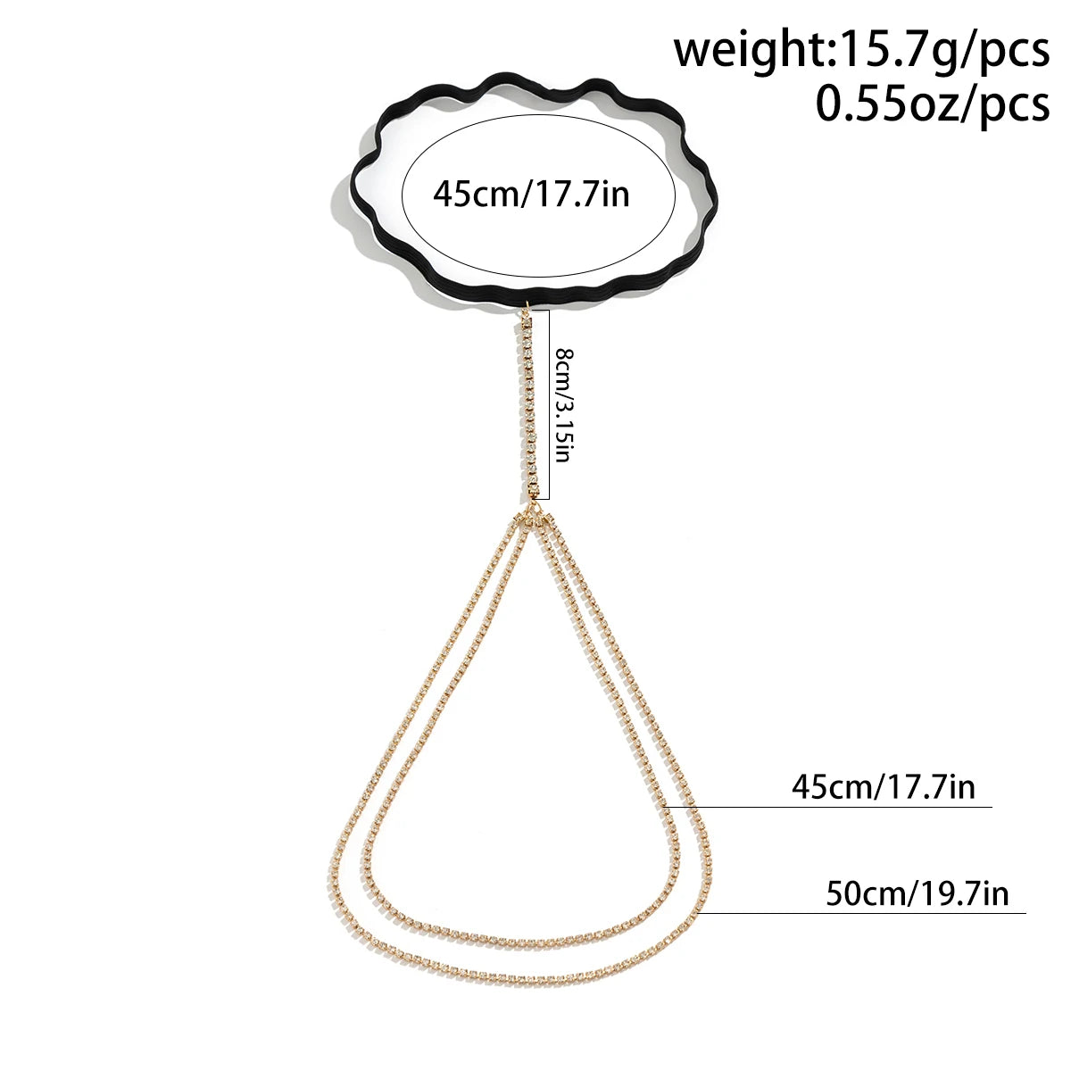 Ingemark Bohemian Elastic Band Leg Thigh Chain for Women Bikini Summer Rhinestone Adjustable Party Body Jewelry Wed Accessories