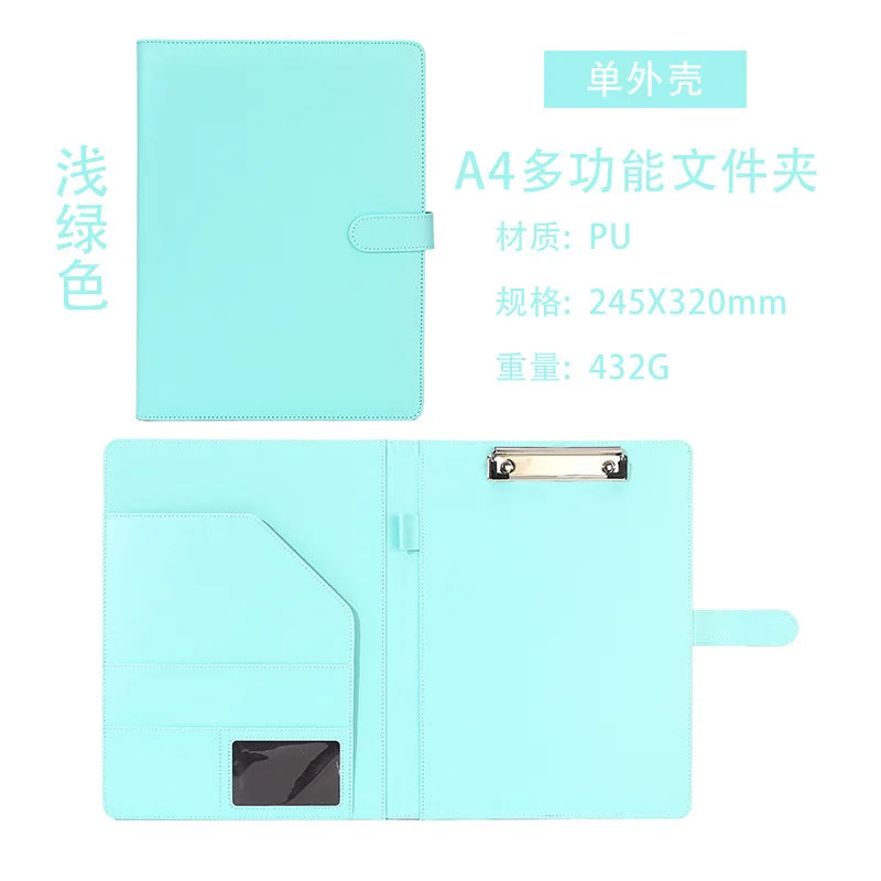 New A4 Letter Size Professional Padfolio with Clipboard, Faux Leather Portfolio Folder Binder, for Business Office Conference