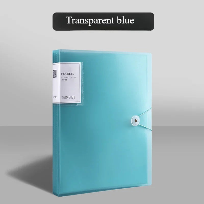 1Pack, A4 Document Organizer with 60 Transparent Pockets - Multi-Layer Office and School Storage Folder Desk Organizer Binder