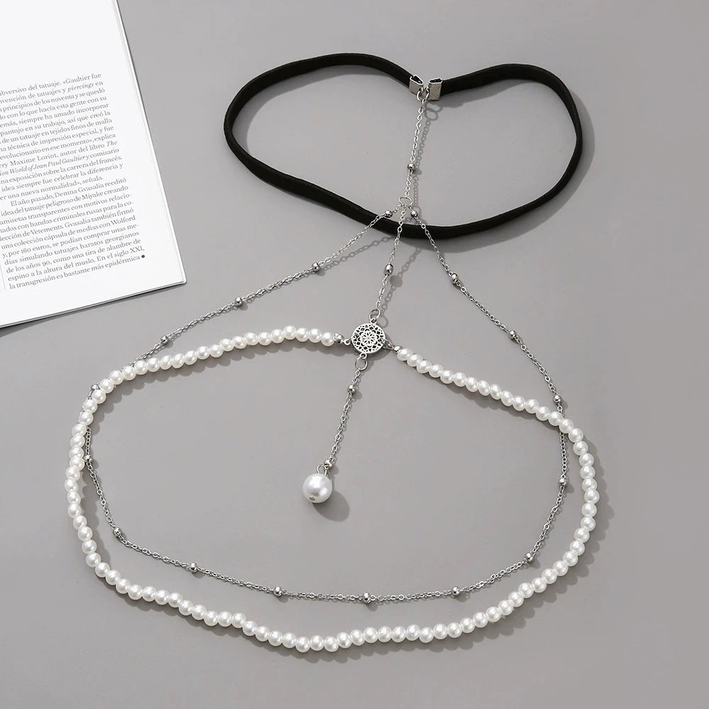 Boho Elastic Band Crystal Leg Thigh Chain for Women Summer Beach Sexy Tassel Multilayer Adjustable Body Jewelry Dress Decorate