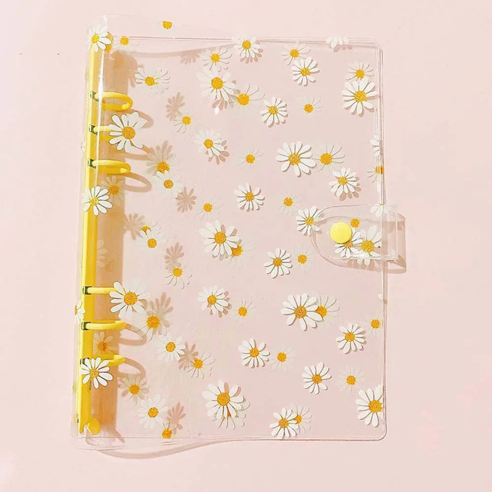 Loose Leaf Ring Student Stationery Journal Binder Binder File Folder Daisy Notebook Binder Literary Binder Shell Notebook Cover