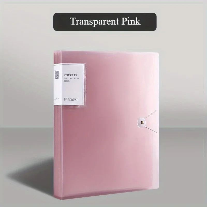 1Pack, A4 Document Organizer with 60 Transparent Pockets - Multi-Layer Office and School Storage Folder Desk Organizer Binder