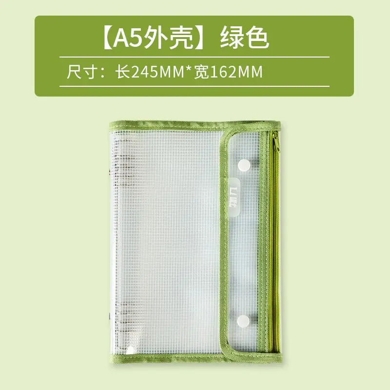 NEWEST Versatile A5 Waterproof Storage Writing Binder Cover with 8 Ring Binder,Clear PVC Refillable Notebook School Office