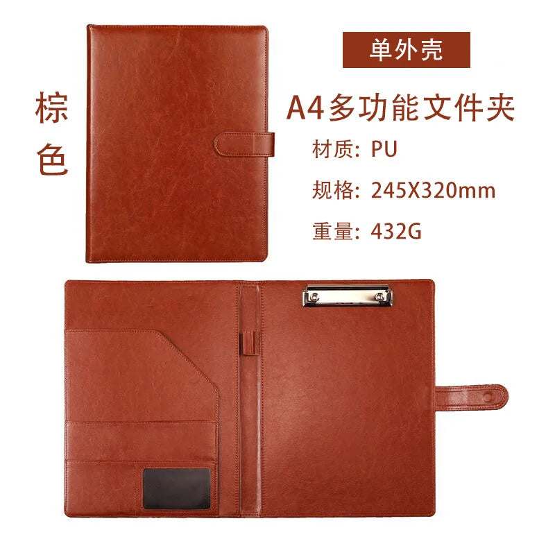New A4 Letter Size Professional Padfolio with Clipboard, Faux Leather Portfolio Folder Binder, for Business Office Conference