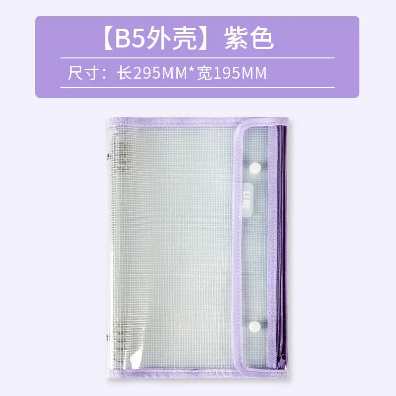 NEWEST Versatile A5 Waterproof Storage Writing Binder Cover with 8 Ring Binder,Clear PVC Refillable Notebook School Office