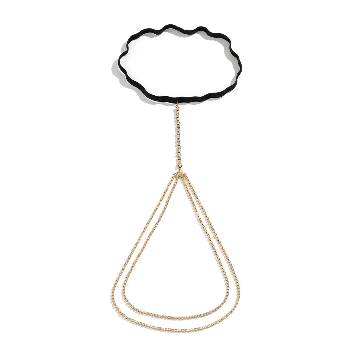 Ingemark Bohemian Elastic Band Leg Thigh Chain for Women Bikini Summer Rhinestone Adjustable Party Body Jewelry Wed Accessories