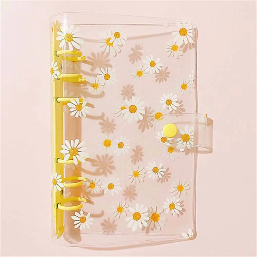 Loose Leaf Ring Student Stationery Journal Binder Binder File Folder Daisy Notebook Binder Literary Binder Shell Notebook Cover