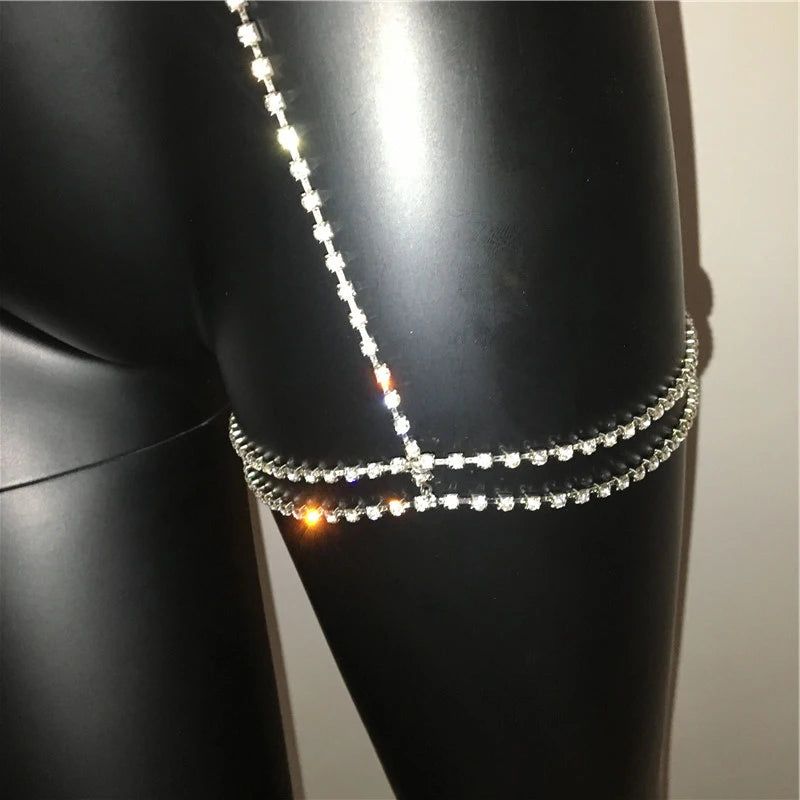 Sexy Metal Body Chain  Hollow Out Bling Rhinestone Patchwork Cover Up, Waist Leg Chain, Festival Accessories For Hot Body Chains