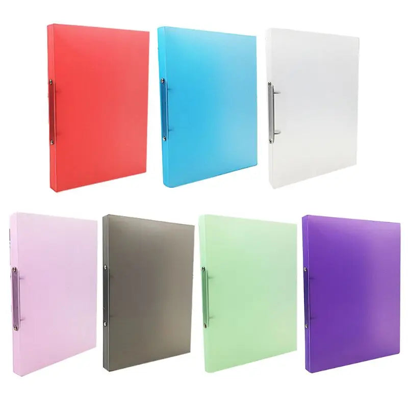 D5QC A4 Ring Binder Colorured Transparent Loose-Leaf Paper File Folder School Office Document Storage Supply