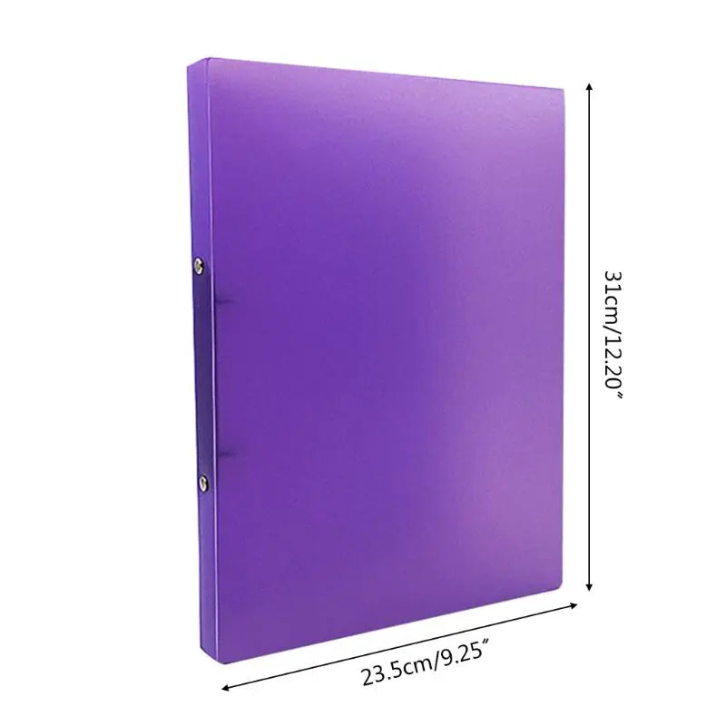 D5QC A4 Ring Binder Colorured Transparent Loose-Leaf Paper File Folder School Office Document Storage Supply