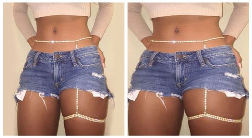 Sexy Metal Body Chain  Hollow Out Bling Rhinestone Patchwork Cover Up, Waist Leg Chain, Festival Accessories For Hot Body Chains