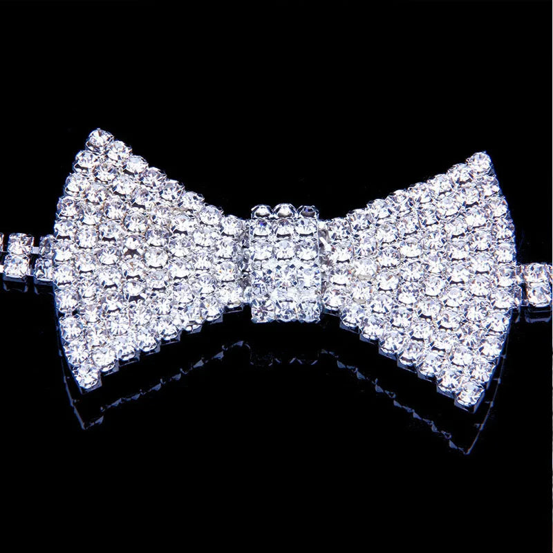 Stonefans Big Crystal Rhinestone Bow Tie Necklace Choker Jewelry for Women Fashion Charm Bridal Wedding Necklace Choker Chain